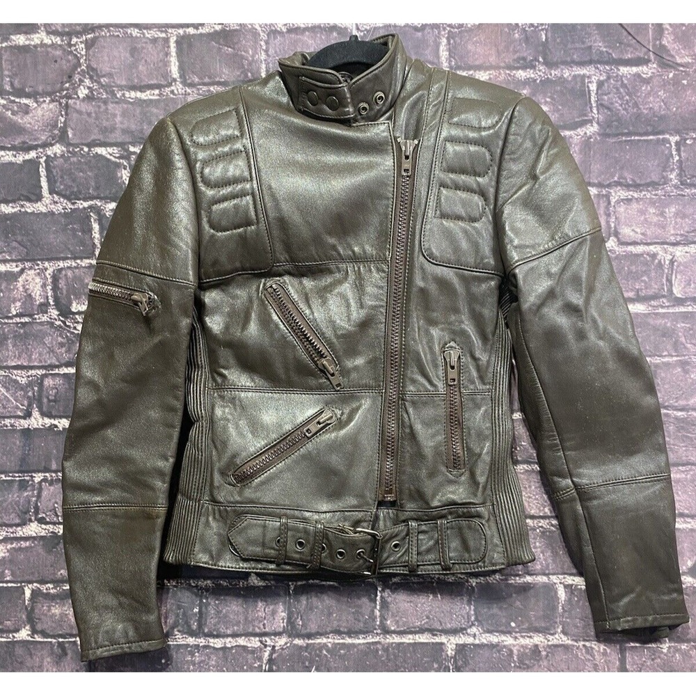 Harley Davidson Hein Gericke Leather Jacket Womens 36 Brown Sportster Biker VTG